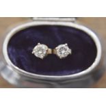 1.00CT *SI* CLARITY YELLOW GOLD STUD EARRINGS WITH BACKS