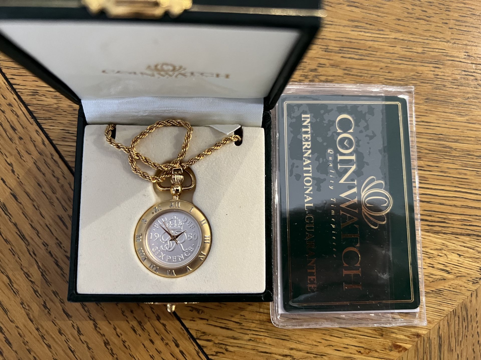 NEW COINWATCH IN BOX WITH GUARANTEE CARD