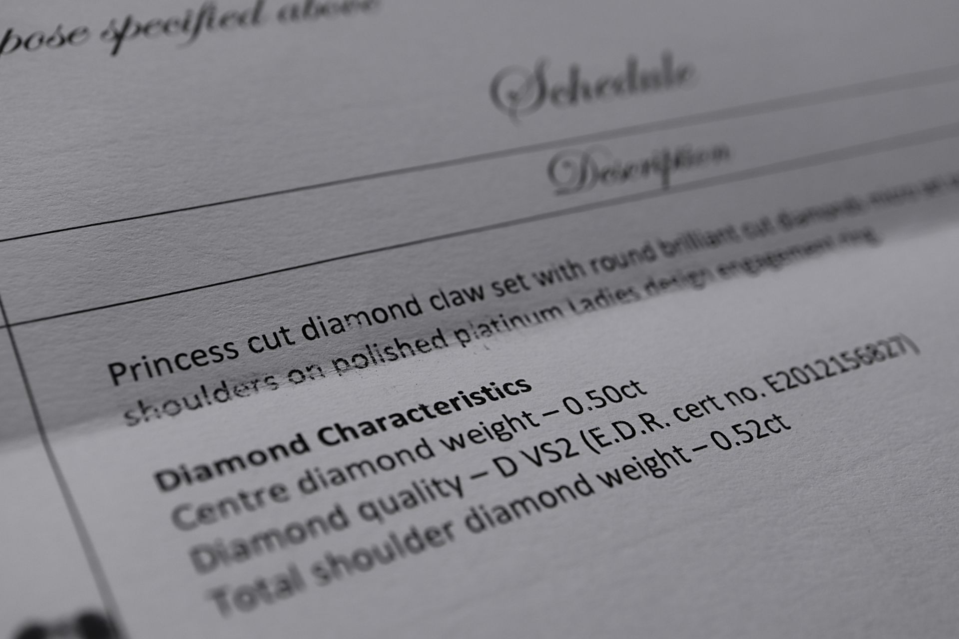 1.02CT DIAMOND PLATINUM RING (VS2 | D) WITH CERTIFICATE & APPRAISAL - Image 4 of 9