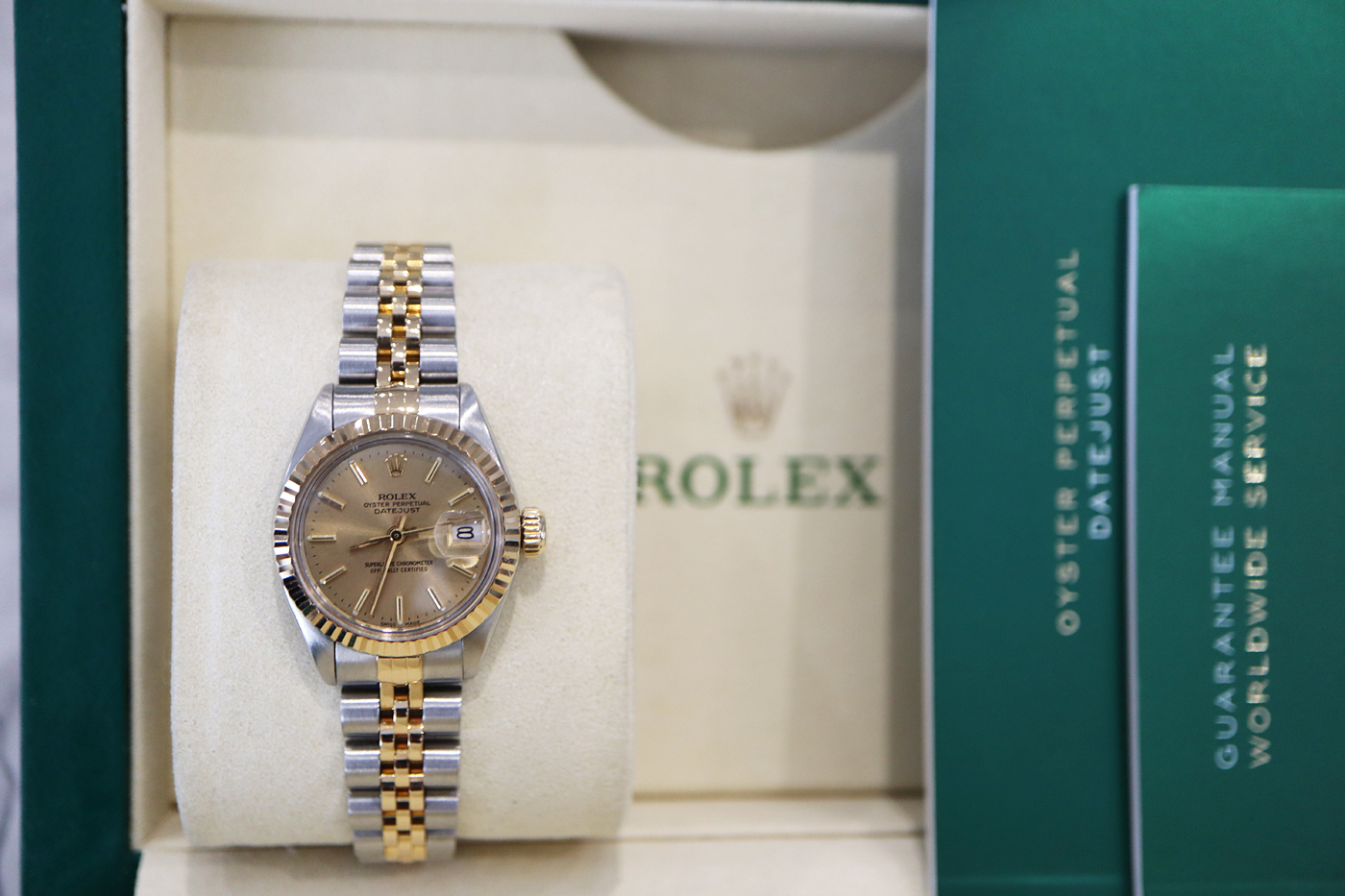 ROLEX DATEJUST 18K / STEEL *CHAMPAGNE* - BOX SET / BOOKLETS / TAGS - Image 4 of 13