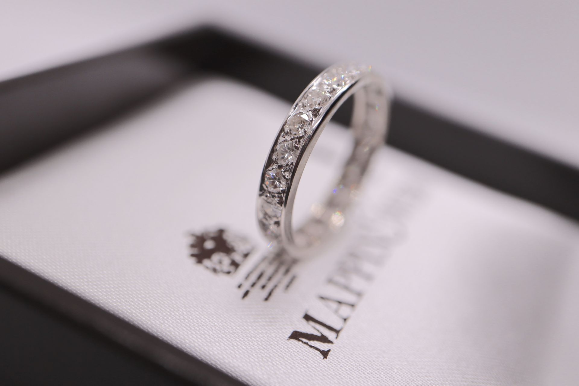 1.85CT DIAMOND (VVS-G) 18K WHITE GOLD FULL ETERNITY RING - Image 6 of 7