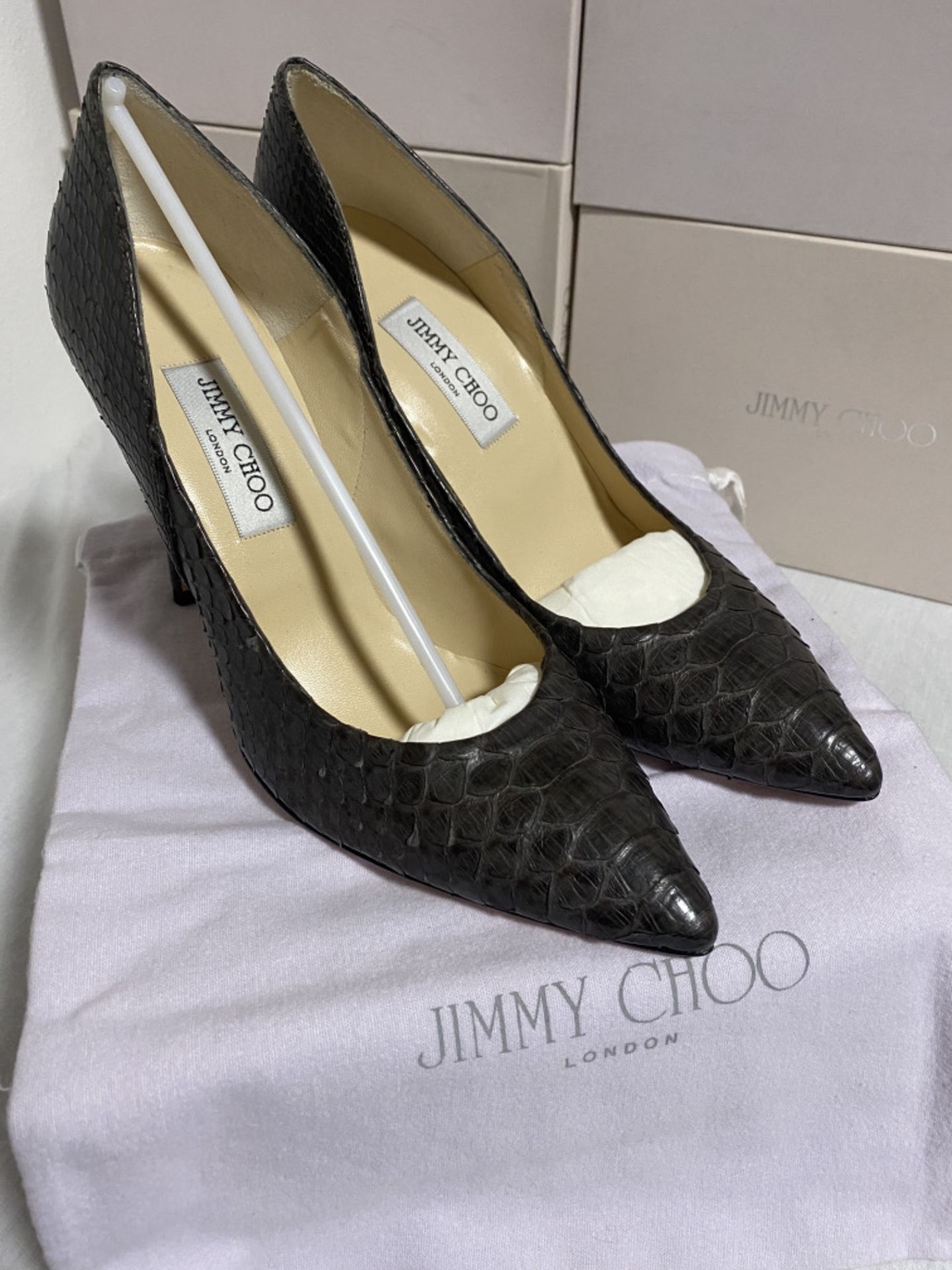 JIMMY CHOO (LONDON) LADIES SHOES / FOOTWEAR (BOXED IN VGC)