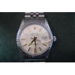 ROLEX DATEJUST REF. 16030 STAINLESS STEEL GENTS WRISTWATCH (36MM, SILVER/ CHAMPAGNE DIAL)