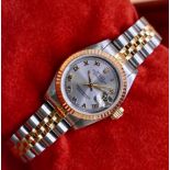 *BOX AND PAPERS* LADIES ROLEX DATEJUST WRISTWATCH, STAINLESS STEEL & 18CT YELLOW GOLD / REF. 69173