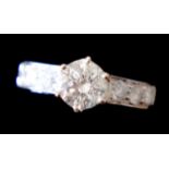 1.53CT DIAMOND RING IN 14K WHITE GOLD (SIZE M)