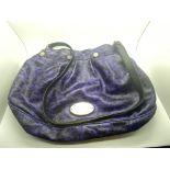 MULBERRY MITZY HOBO EAST WEST PURPLE LEOPARD LEATHER SHOULDER BAG