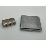 VINTAGE METAL CIGARETTE CASE 1 x OTHER METAL SNUFF BOX