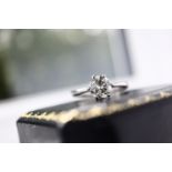 1.20CT OLD (MINE) CUT DIAMOND SOLITAIRE RING - 18K GOLD - UK SIZE: O1/2