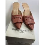 TERRACOTTA YVES ST LAURENT HEELED SANDALS SIZE 38 (5)