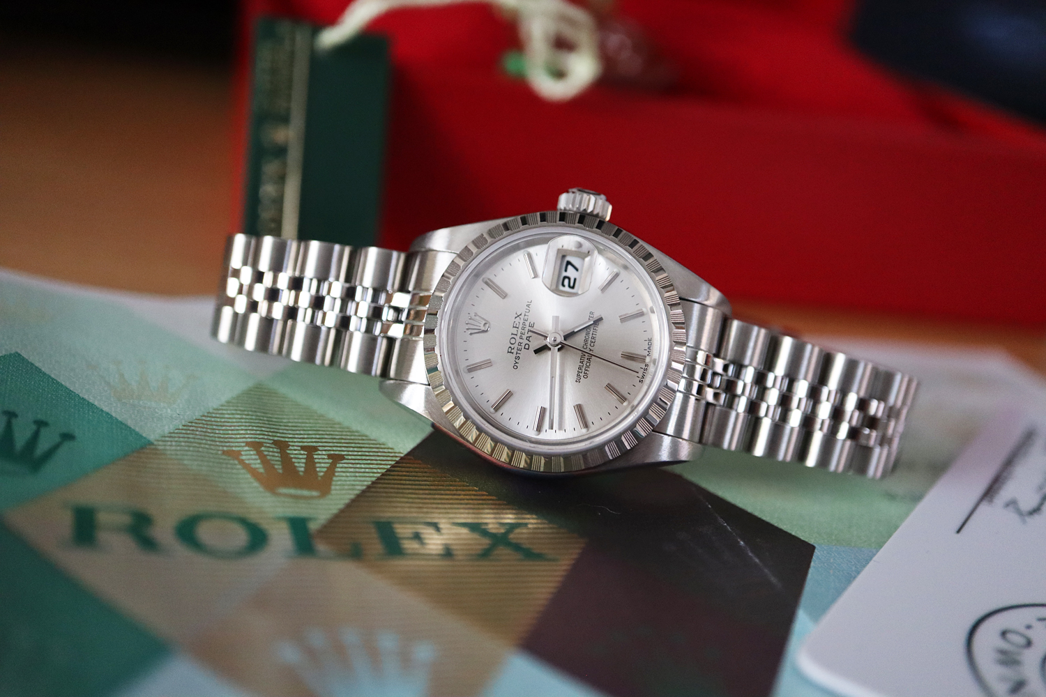 ROLEX OYSTER DATE / DATEJUST MODEL 79240 - FULL SET BOX AND CERTIFICATES ETC - Image 8 of 13