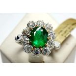 5.11CT EMERALD & DIAMOND RING - PLATINUM BAND - WITH CERTIFICATE!