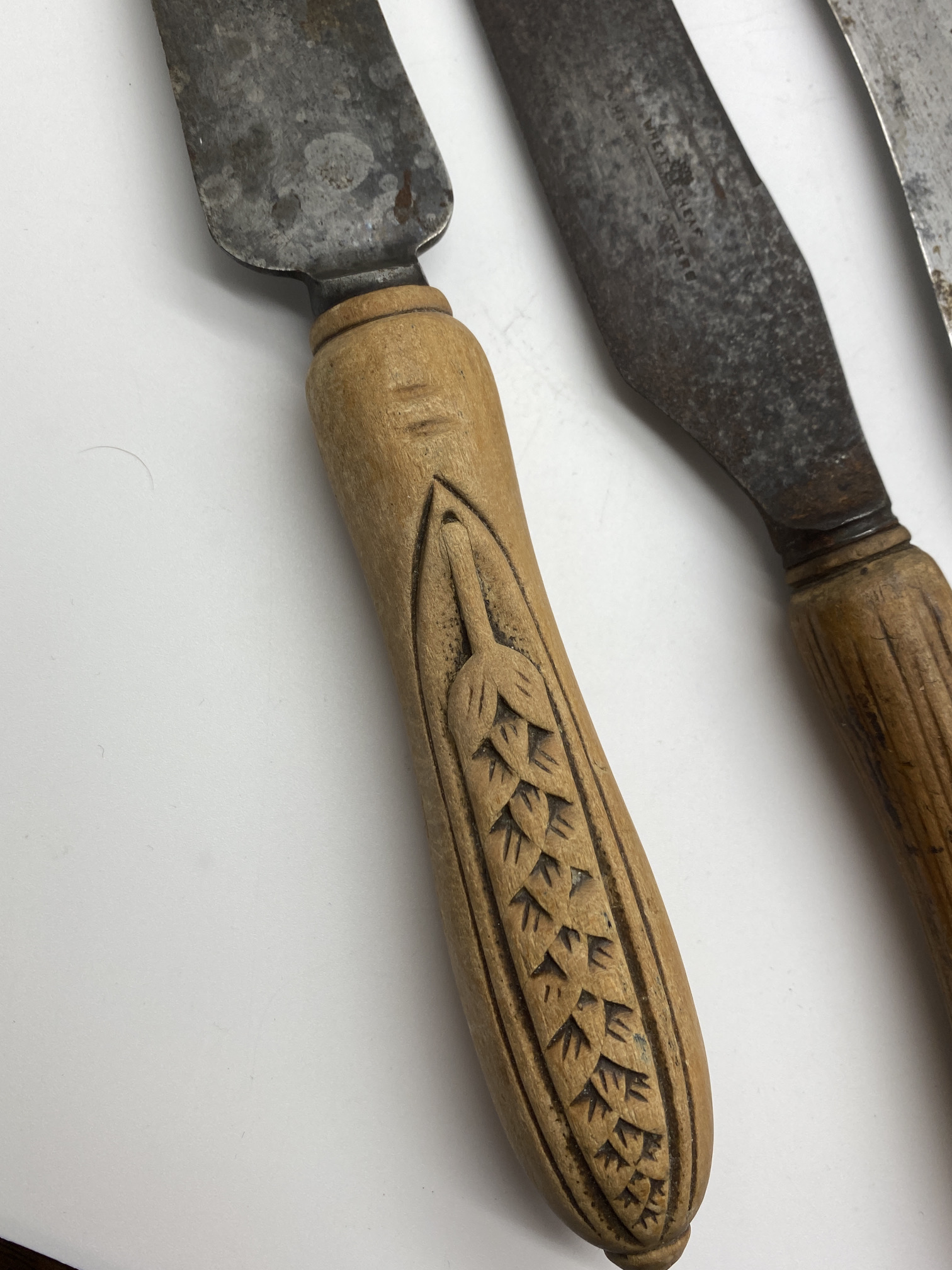 5 x ANTIQUE 1930's BREAD KNIVES INCLUDING HOVIS & BREAD - INC JOSEPH RODGERS - WHEAT SHEAF ETC - Image 12 of 14