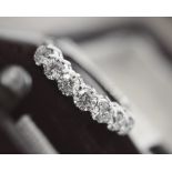 18K WHITE GOLD 1.10CT VS1-2 / F-G DIAMOND ETERNITY RING (BOX, CERTIFICATE & VALUATION)