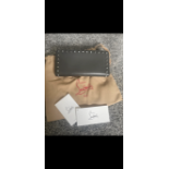 CHRISTIAN LOUBOUTIN BLACK LEATHER PURSE WITH DUSTBAG ETC