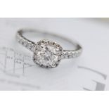 NEW *GIA 1.00CT PLATINUM DIAMOND HALO RING* (2020 RECEIPT/ VALUATION £3,700.00) - CERTIFICATED & BOX