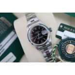 ROLEX DATEJUST / DATE (REF. 69190) STAINLESS STEEL 26mm - BLACK DIAL - BOX, TAGS, CARD