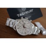 TAG HEUER CARRERA (REF. CAR2111-4) - 41mm CHRONOGRAPH - SILVER DIAL - WITH CARD