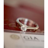 GIA CERTIFICATED CARTIER "1895" DIAMOND (VS2-G) SOLITAIRE PLATINUM ENGAGEMENT RING (RRP: £4,195.00)