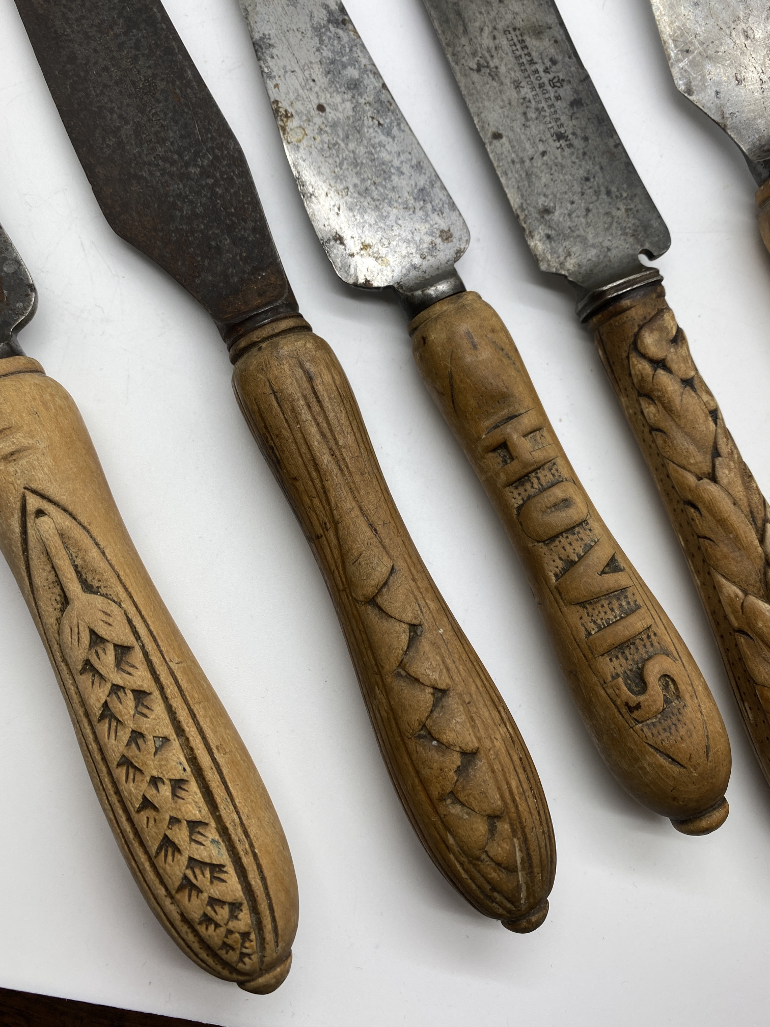 5 x ANTIQUE 1930's BREAD KNIVES INCLUDING HOVIS & BREAD - INC JOSEPH RODGERS - WHEAT SHEAF ETC - Image 4 of 14