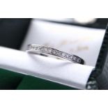 PLATINUM '950' - DIAMOND HALF ETERNITY RING - UK SIZE 'L'