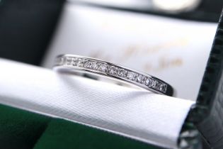 PLATINUM '950' - DIAMOND HALF ETERNITY RING - UK SIZE 'L'