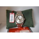 DIAMOND TUDOR GLAMOUR DATE REF. 55000 WITH CERTIFICATE CARD & TAG