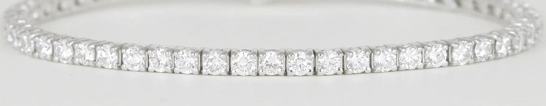 3.50CT DIAMOND TENNIS BRACELET (VS/SI) WHITE GOLD/ BRILLIANT CUT DIAMONDS (£5K CERT VALUE)