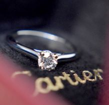 *VVS1 E* GIA CERTIFICATED CARTIER "1895" DIAMOND SOLITAIRE PLATINUM ENGAGEMENT RING (RRP: £4,995.00)