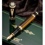 RARE MONTBLANC TIGER EYE PATRON OF ART FOUNTAIN PEN LIMITED EDITION REF. 2008