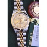 *DIAMOND* ROLEX DATEJUST 18K/ STEEL - FACTORY CHAMPAGNE DIAL *FULL SET/ CERT* £11,600.00 VALUATION