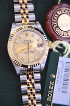 *DIAMOND* ROLEX DATEJUST 18K/ STEEL - FACTORY CHAMPAGNE DIAL *FULL SET/ CERT* £11,600.00 VALUATION