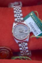 ROLEX DATEJUST REF. 79174 *FULL SET* FACTORY *RARE* GREY PEARL DIAMOND DIAL