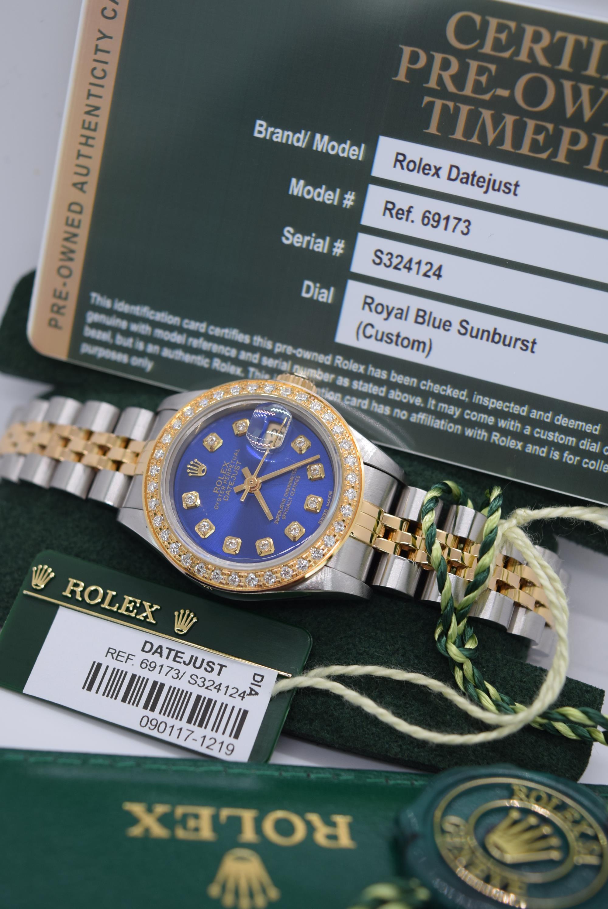 *ROYAL BLUE* ROLEX DATEJUST 26' REF 69173 - 18K GOLD/ STEEL JUBILEE MODEL (BOX & ACCESSORIES ETC) - Image 2 of 18