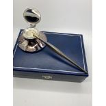HALLMARKED SILVER INKWELL WITH MATCHING HALLMARKED SILVER WRITING PEN