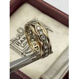 VINTAGE 9K GOLD DIAMOND FULL ETERNITY RING