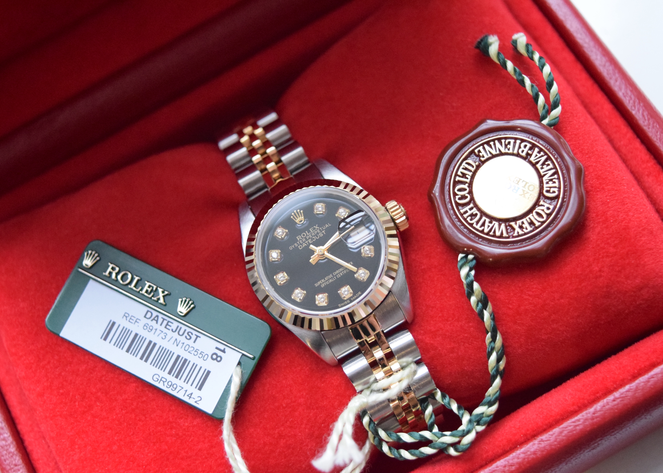 ROLEX 18CT YELLOW GOLD/ STEEL DATEJUST REF. 69173 - BLACK DIAL (BOX & AUTHENTICITY/ TAGS) - Image 4 of 10