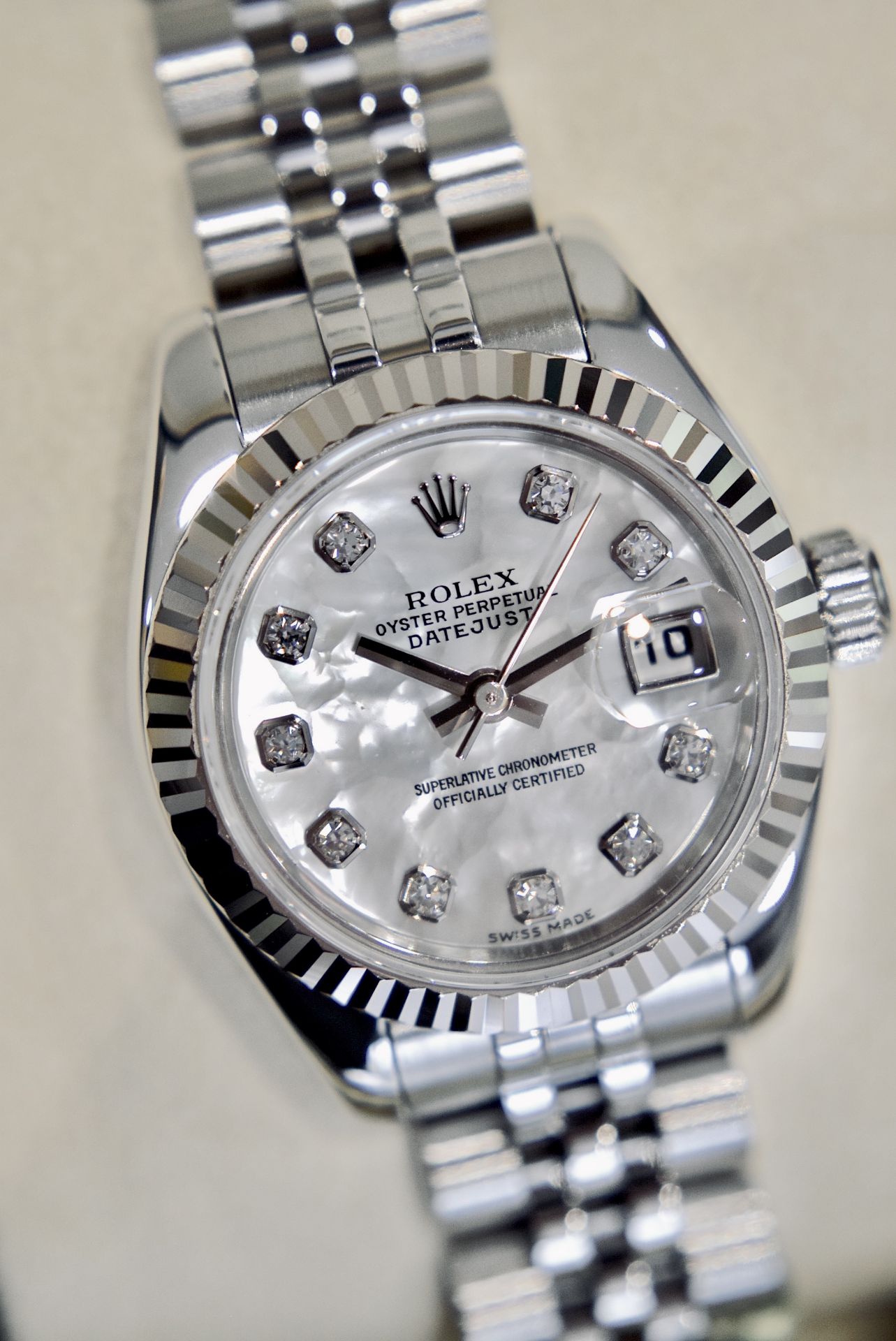 ROLEX DATEJUST REF. 179174 *FULL SET* FACTORY *RARE* WHITE/ SILVER PEARL DIAMOND DIAL - Image 20 of 41