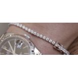 4.86CT DIAMOND TENNIS BRACELET IN WHITE GOLD WITH BOX SET & CERTIFICATE (VS-SI/ F BRILLIANT CUT)