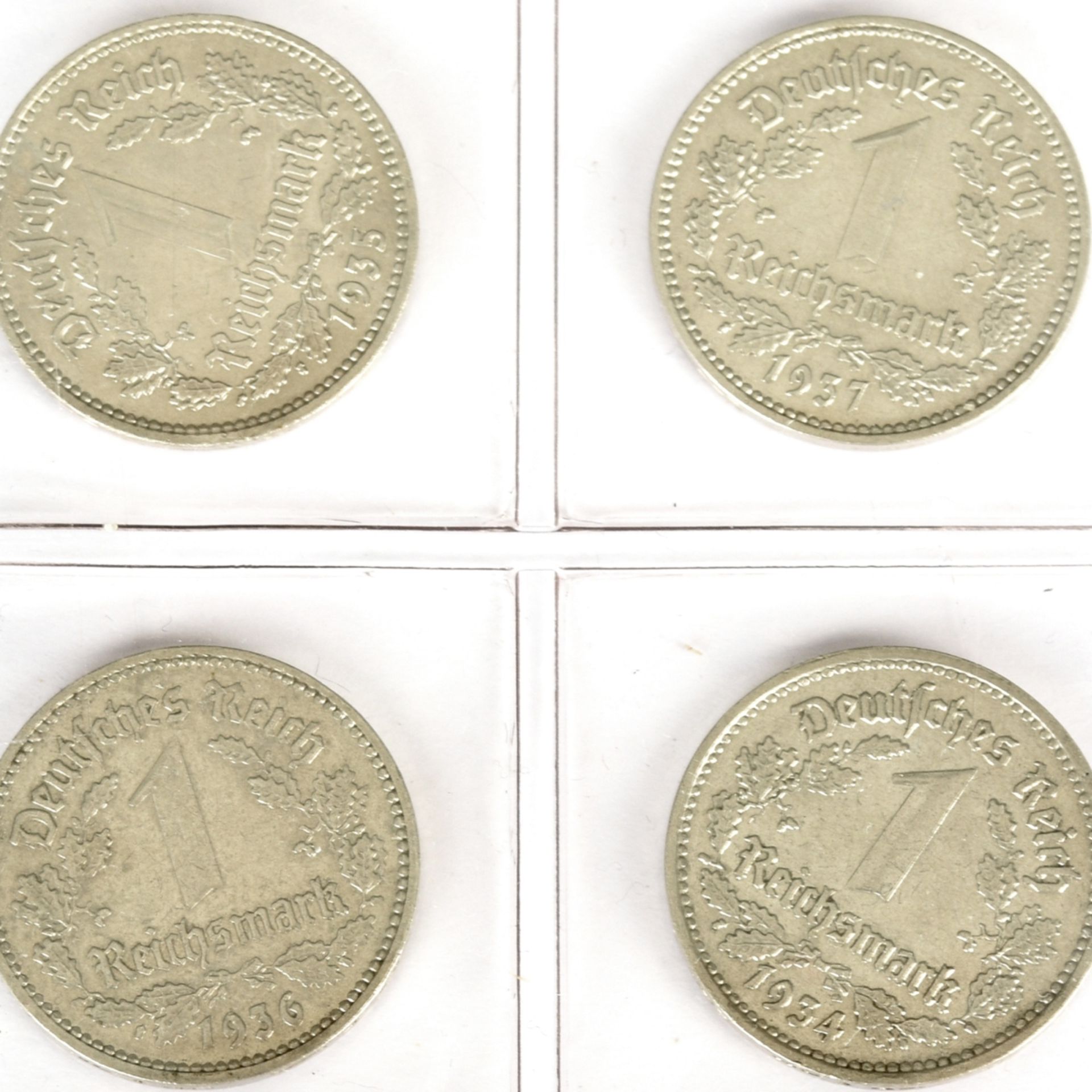 Vier 1 Mark Münzen Drittes Reich