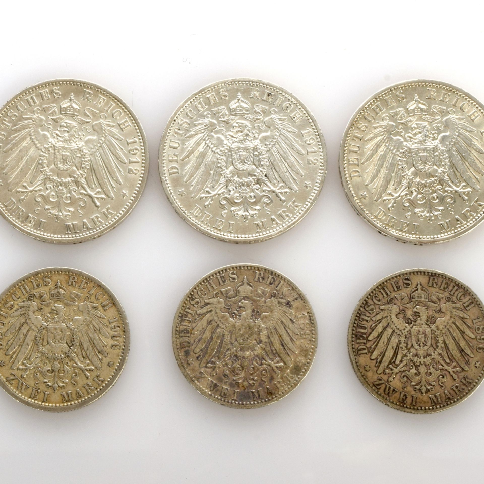 Sechs Münzen Preußen
