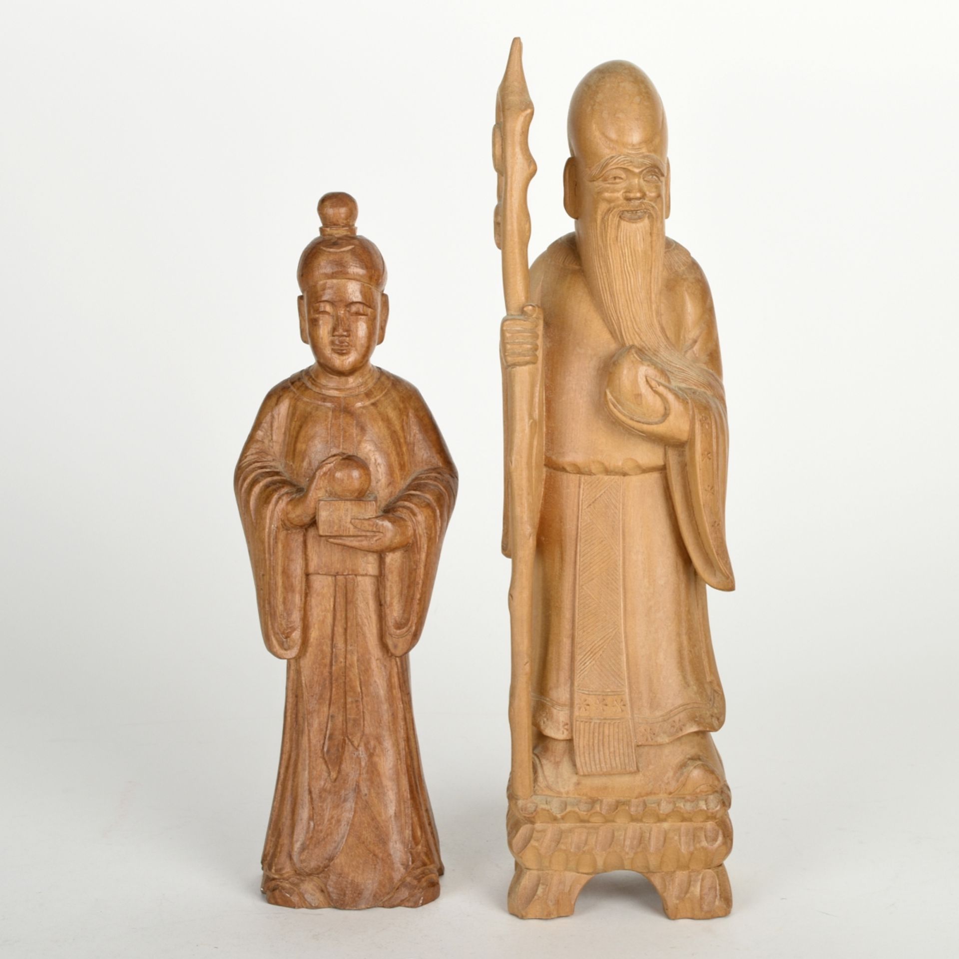 Zwei asiatische Schnitzfiguren - Image 2 of 4