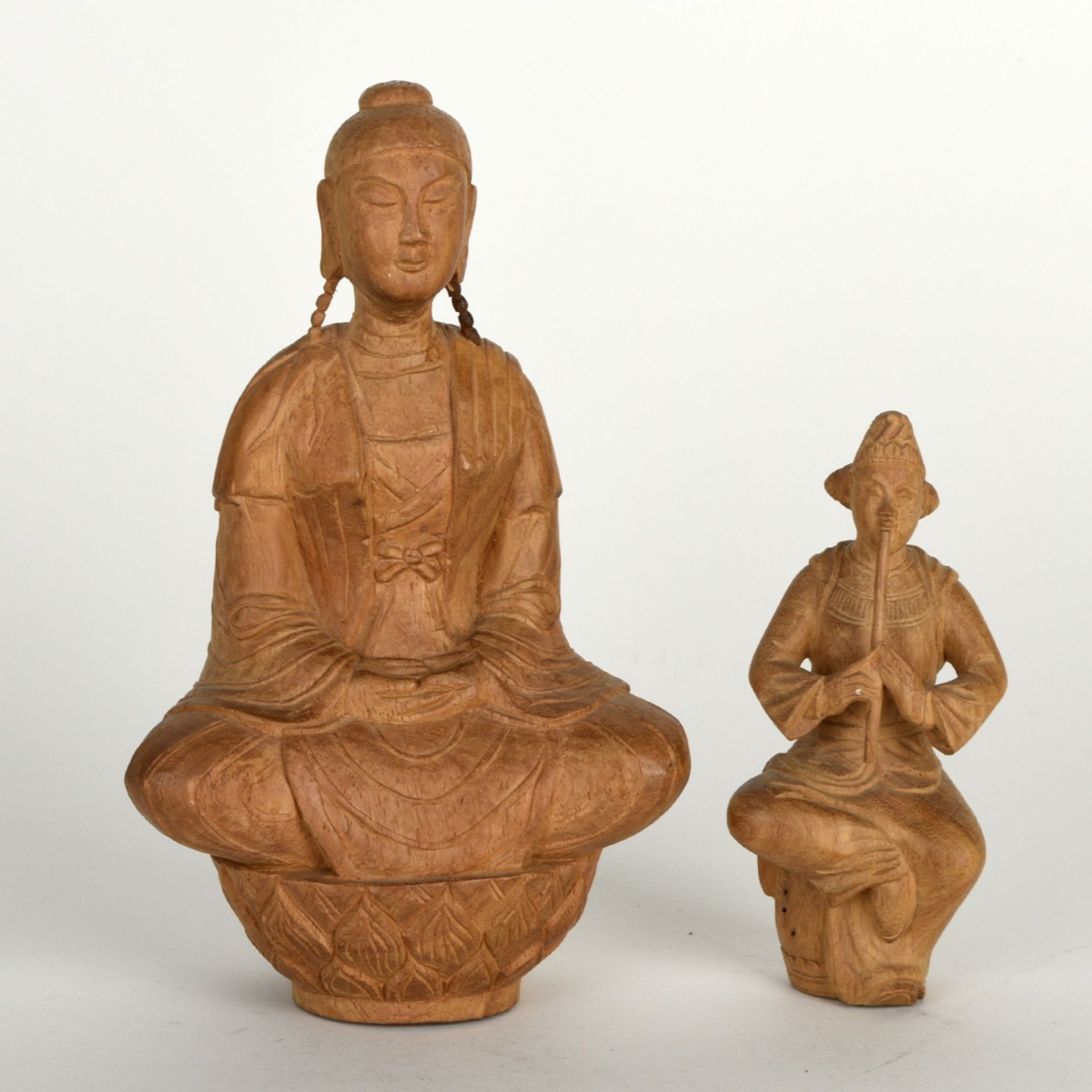 Paar asiatische Schnitzfiguren - Bild 2 aus 4