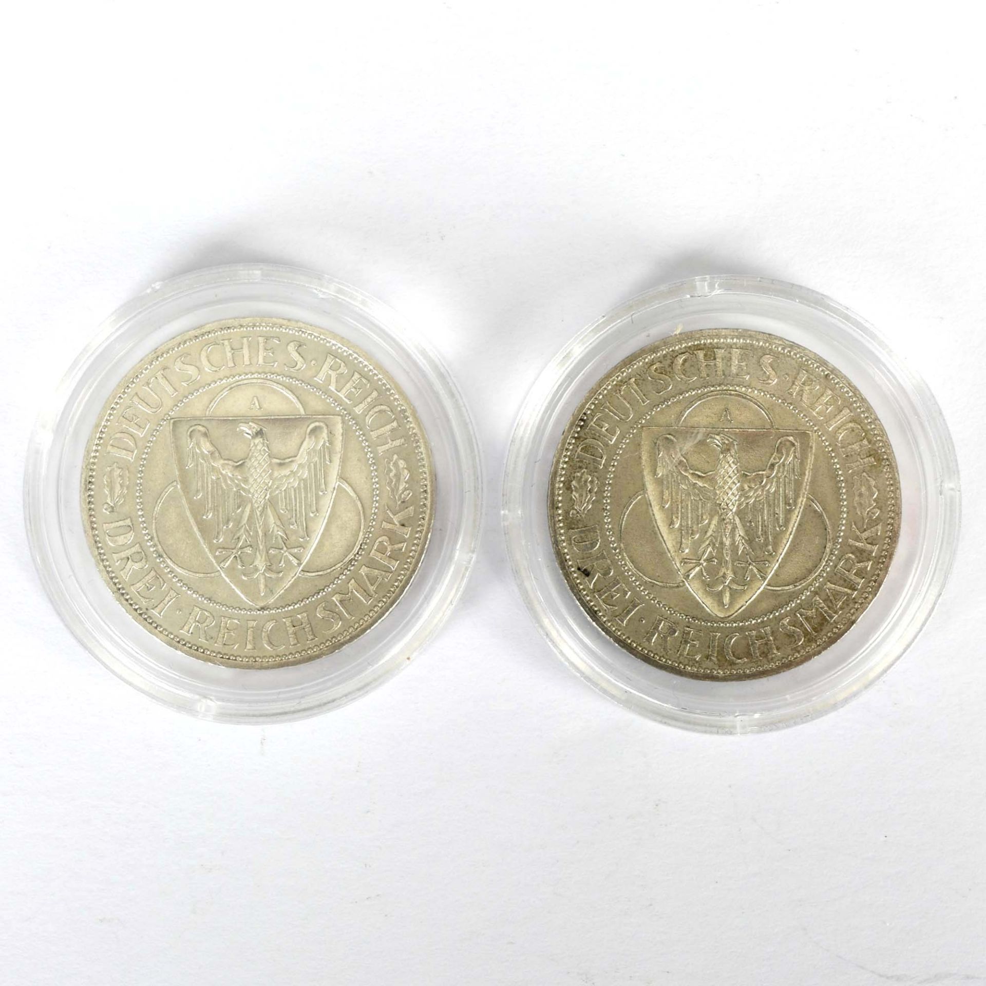 Paar 3 Mark Münzen Weimarer Republik - Bild 3 aus 3