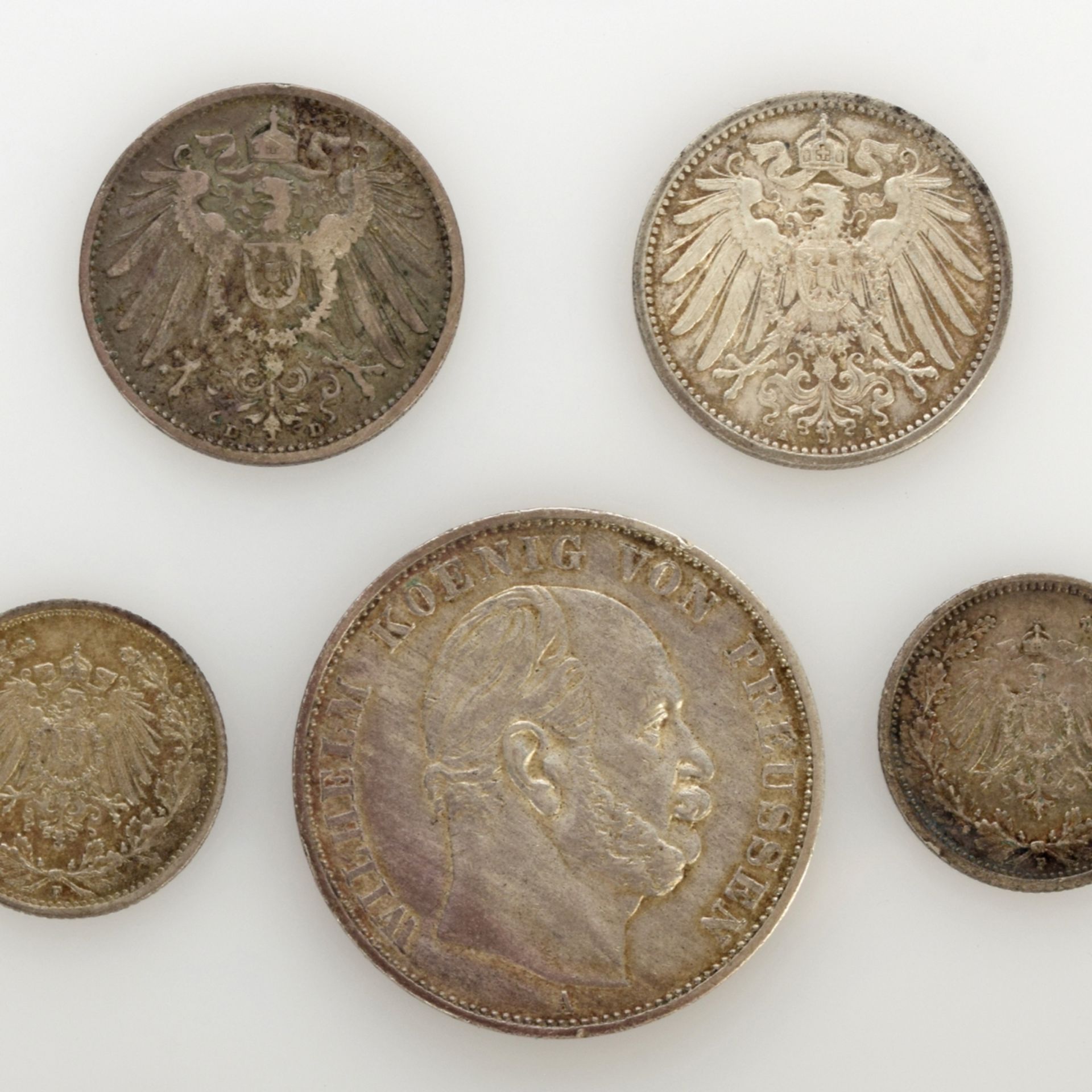 Fünf Münzen Preußen