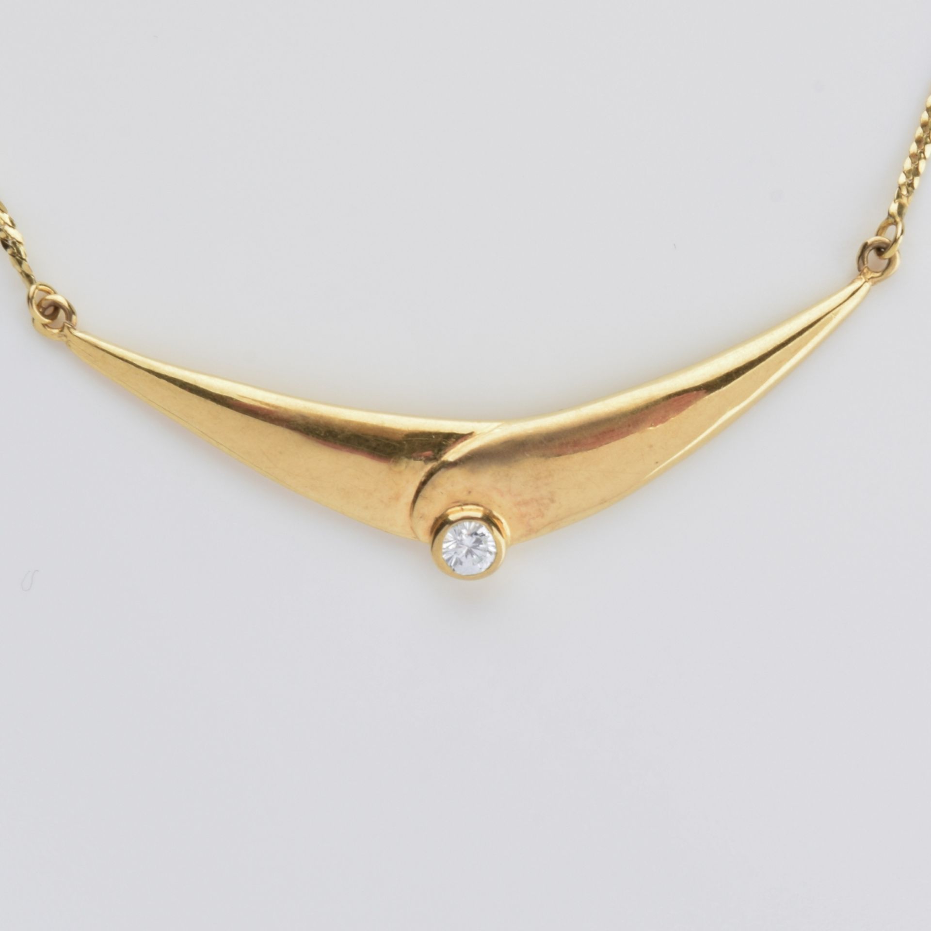 Gelbgoldcollier mit Besatz - Image 3 of 4