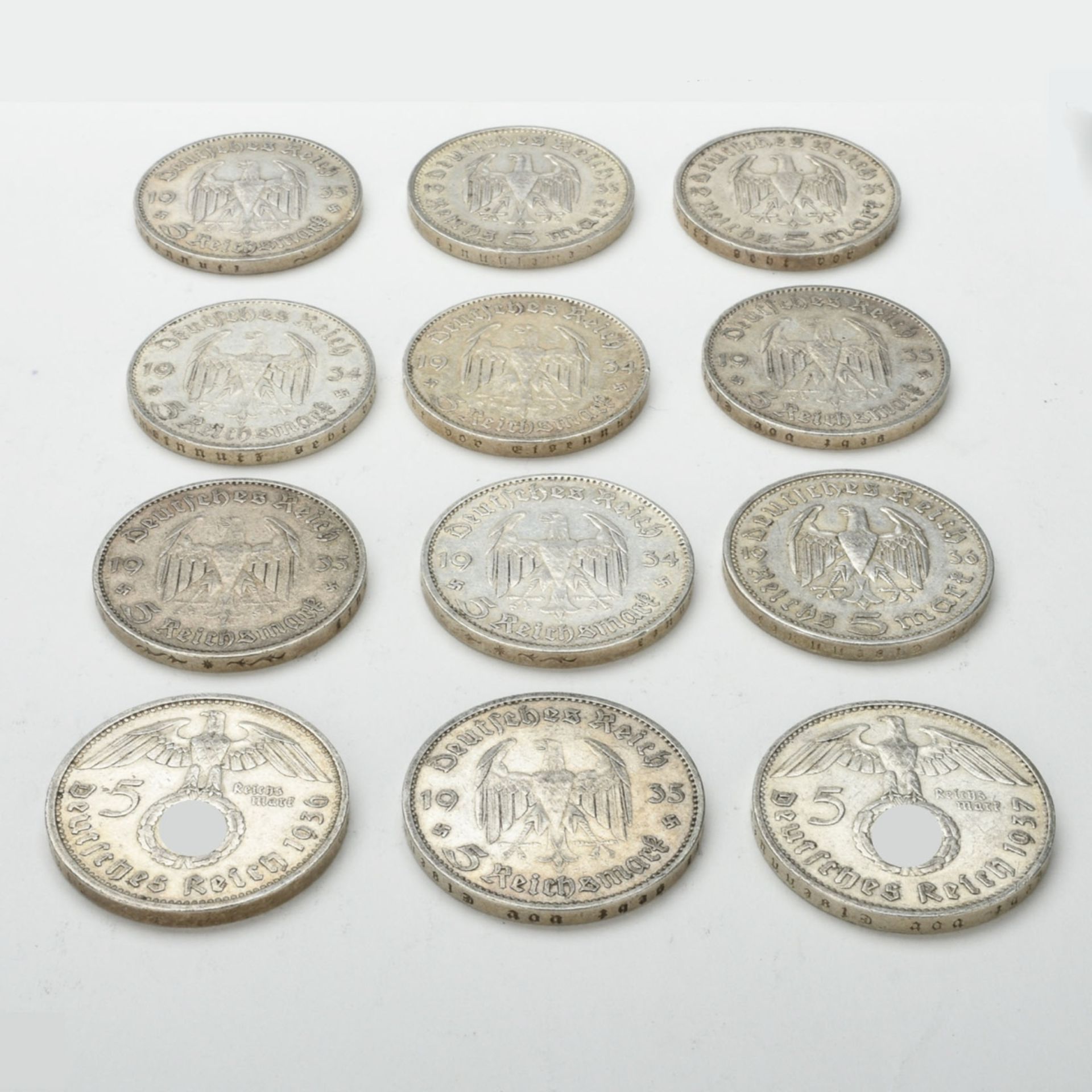 Zwölf 5-Reichsmark-Münzen - Bild 3 aus 4