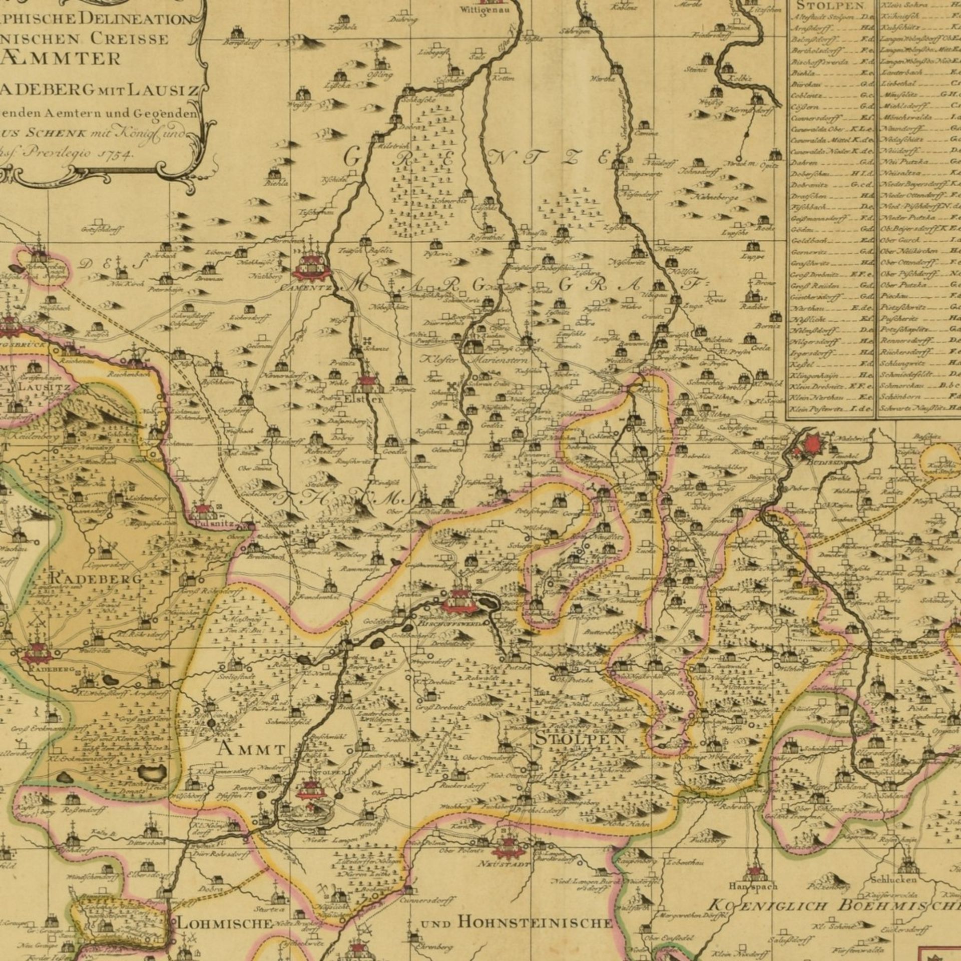 Historische Karte Stolpen und Radeberg