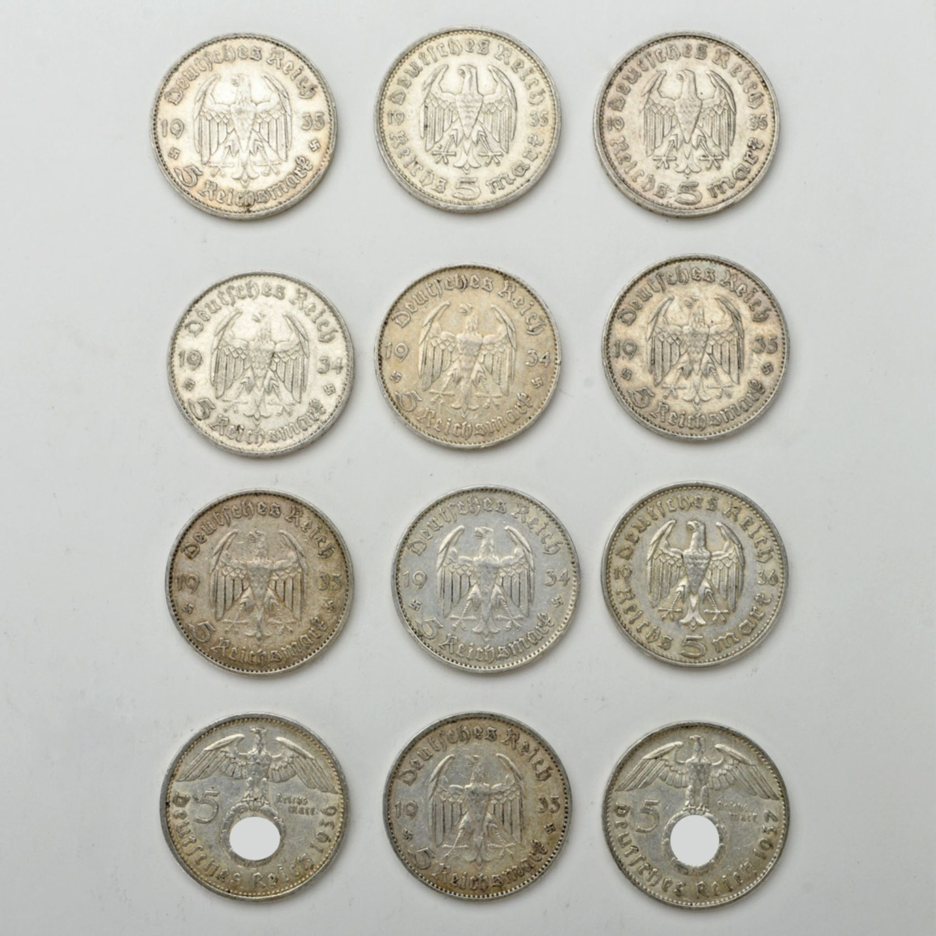 Zwölf 5-Reichsmark-Münzen - Bild 2 aus 4