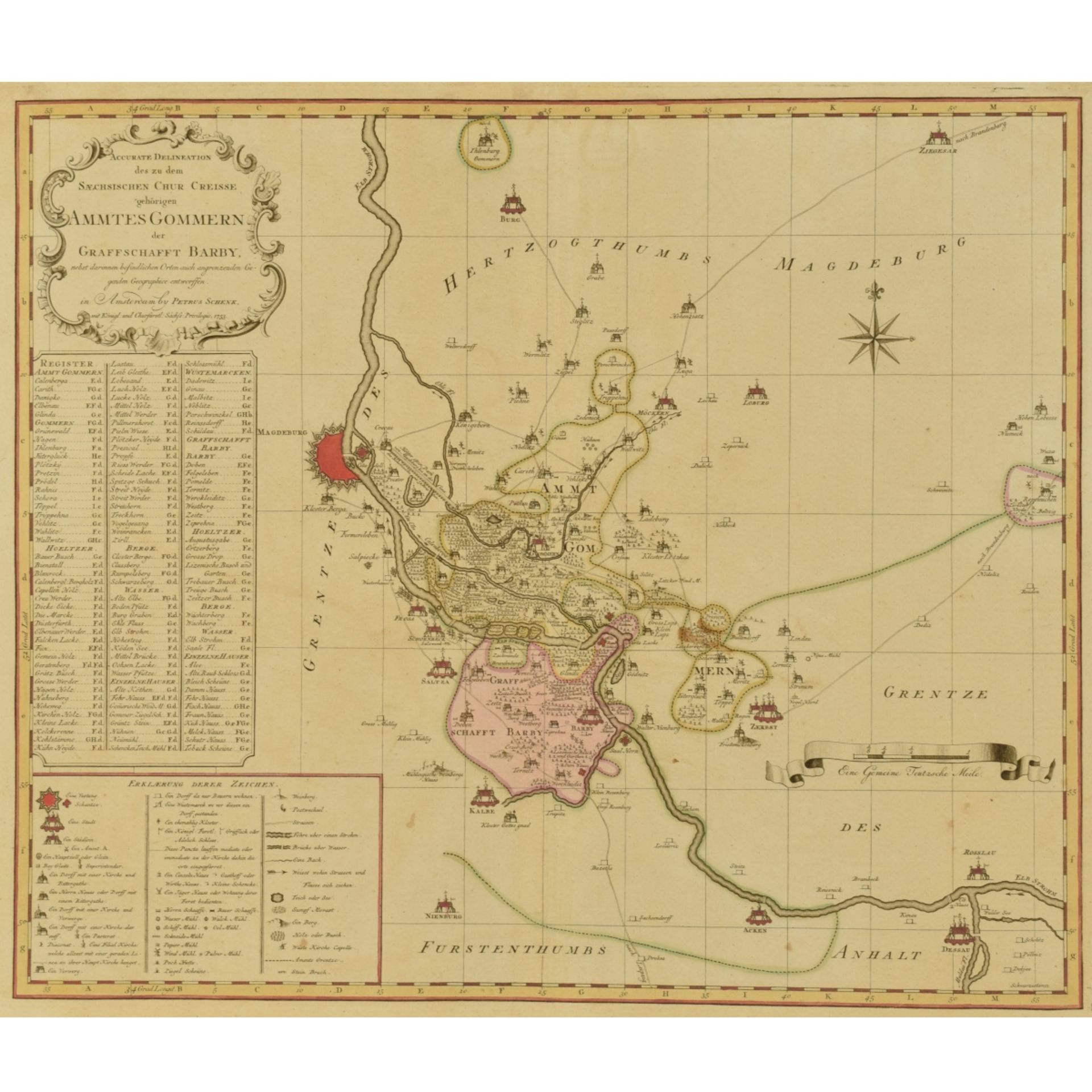 Zwei historische Karten Ämter Wittenberg und Gommern - Image 2 of 5