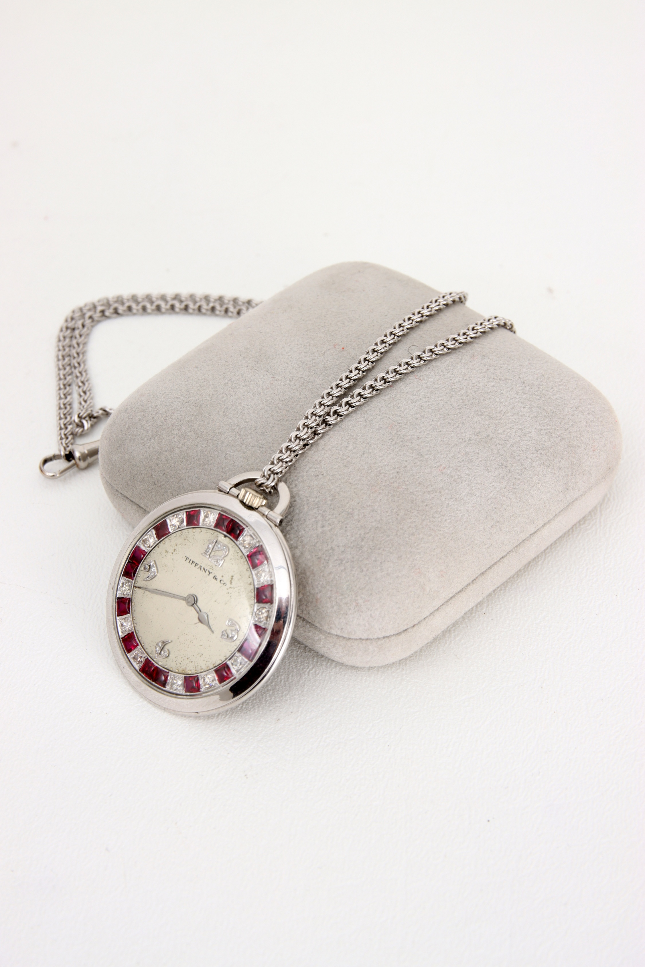 Vintage Tiffany & Co Diamond & Ruby Pocket Watch - Image 4 of 8